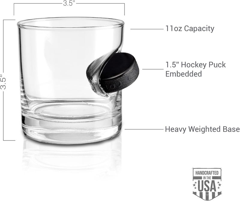 benshot Hockey Puck Rocks Glass - 11oz | Made in the USA - Image 3